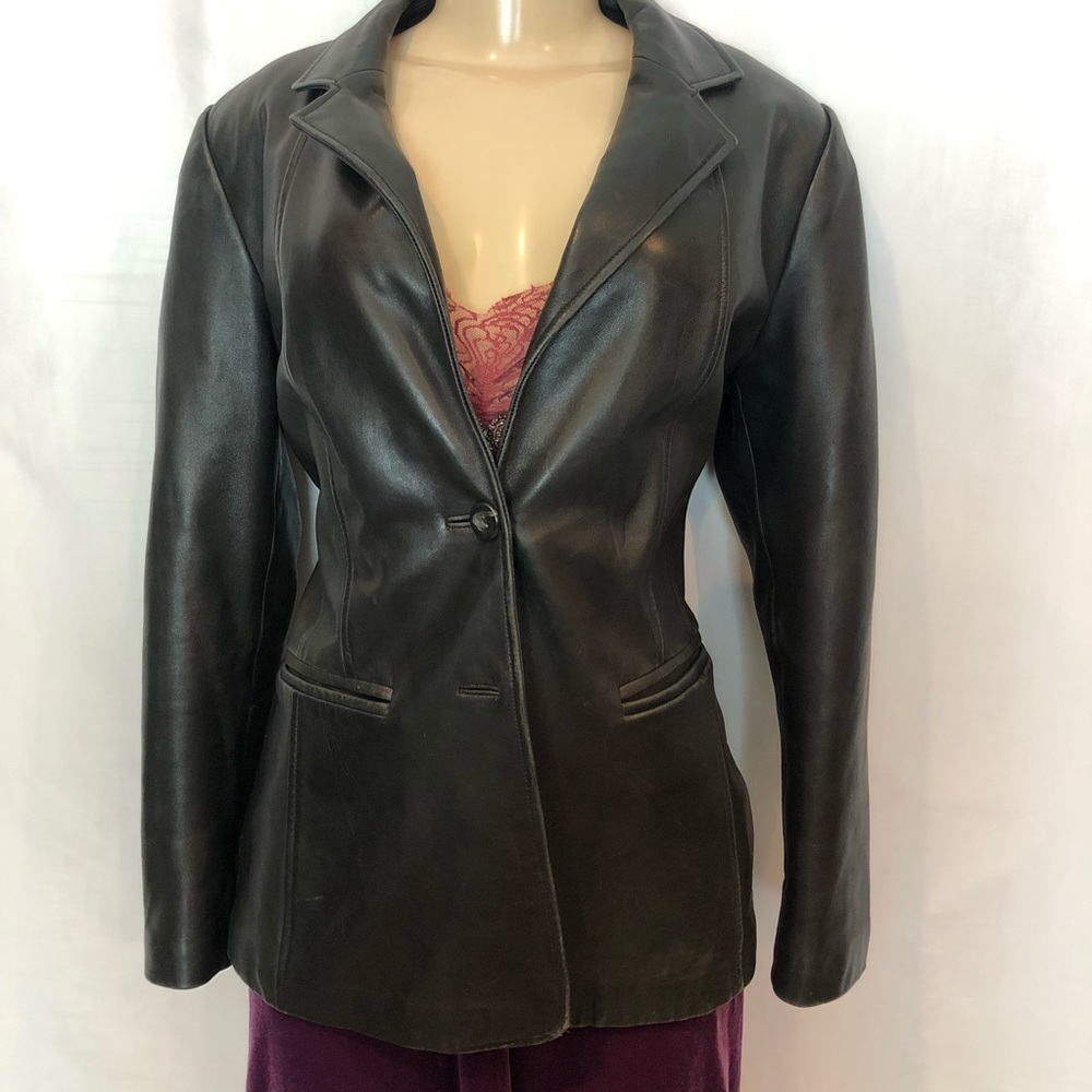 80s Vintage Vakko Sport Leather Blazer